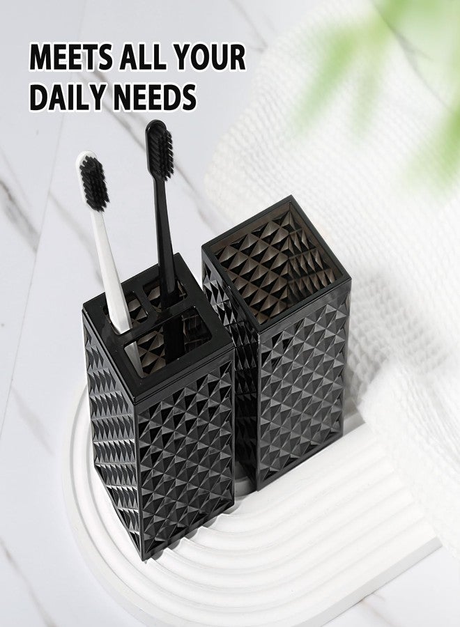 RYTOXILO Black Bathroom Accessories Set, 4 Pack Matte Black Bath Accessory Sets Complete, Acrylic Soap Dispenser and Toothbrush Holder Set for Bathroom Counter Sink, Modern Bathroom Decor - Image 4