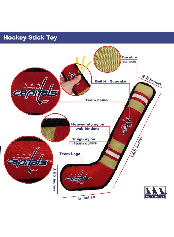 Pets First Pets First Dog Toy Tough Nylon with Inner Squeaker Licensed by NHL Washington Capitals Hockey Stick Toy for Dogs & Cats Play Hockey with Your Pet , 16 inch (Pack of 1) (CAP-3232) - Image 3