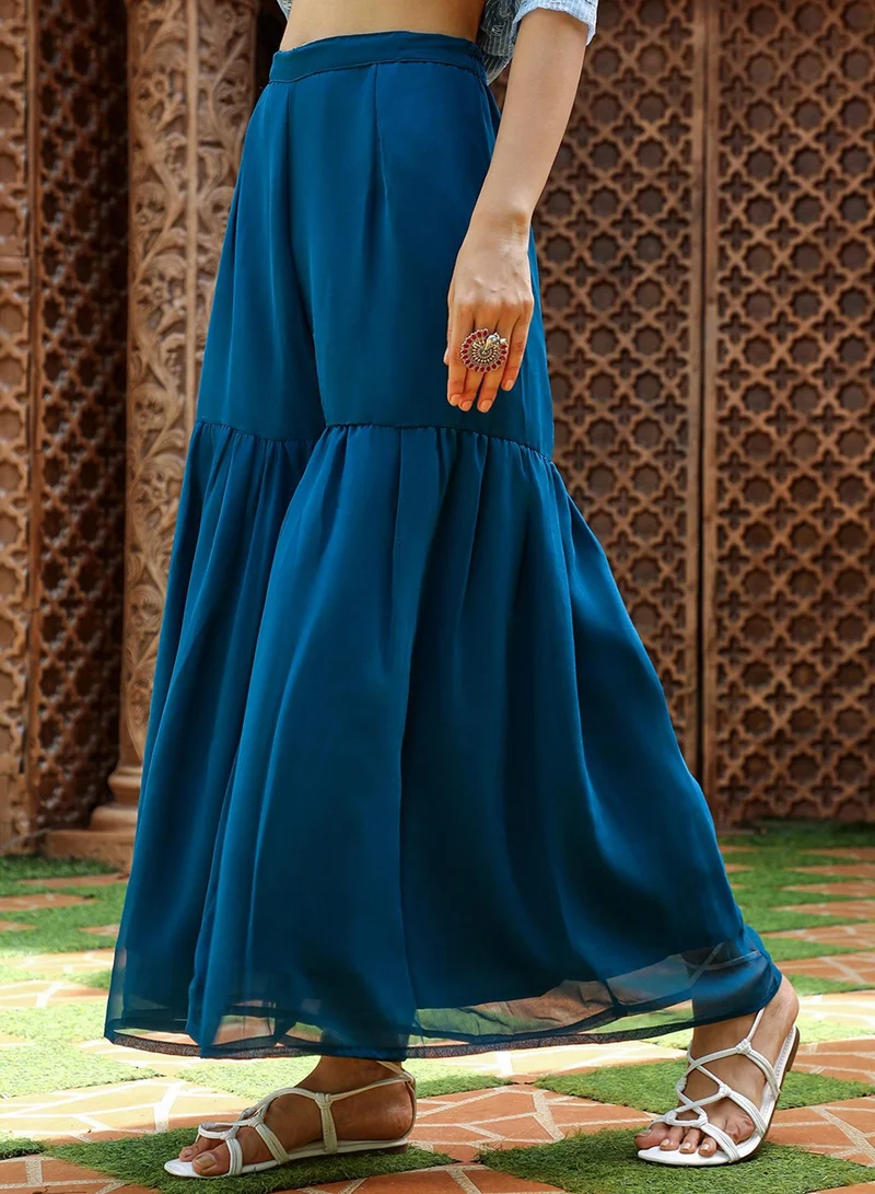 Qissa  Women's Indigo Blue Tie-Dye Kurti With Palazzo And Dupatta for Women | Best Price UAE