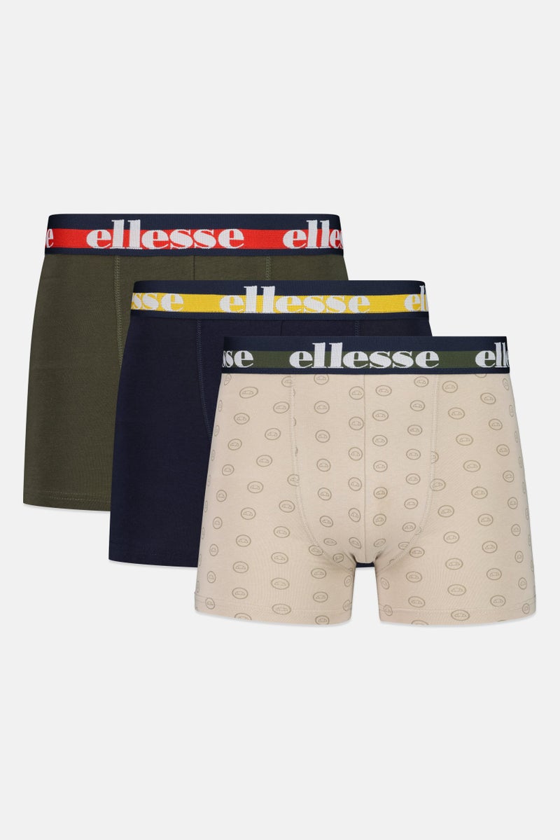 Ellesse Men 3 Pieces Brand Logo Trunks, Multicolor - Image 1