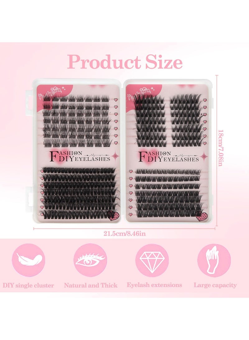 CMAYOME DIY cluster lash book DIY Eyelash Extension Refill Pack 378 Clusters, 8-16mm Mixed Individual Lashes Cluster, Natural Curl Segmented False Eyelashes - Eyelash Refill Only (No Glue) - Image 2