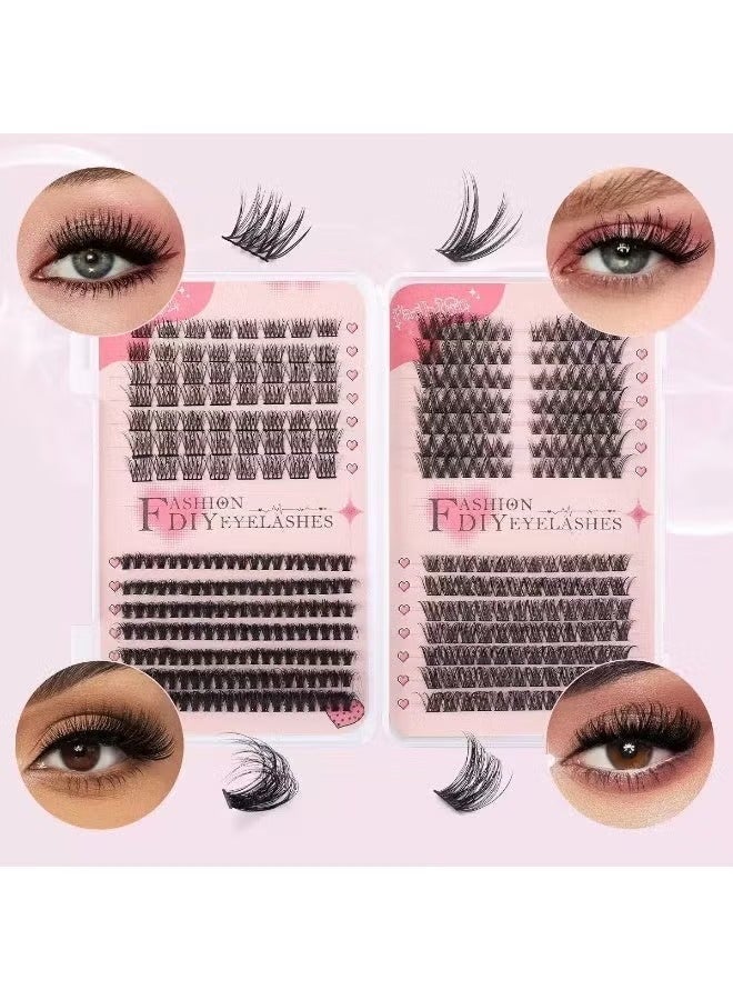 CMAYOME DIY cluster lash book DIY Eyelash Extension Refill Pack 378 Clusters, 8-16mm Mixed Individual Lashes Cluster, Natural Curl Segmented False Eyelashes - Eyelash Refill Only (No Glue) - Image 3