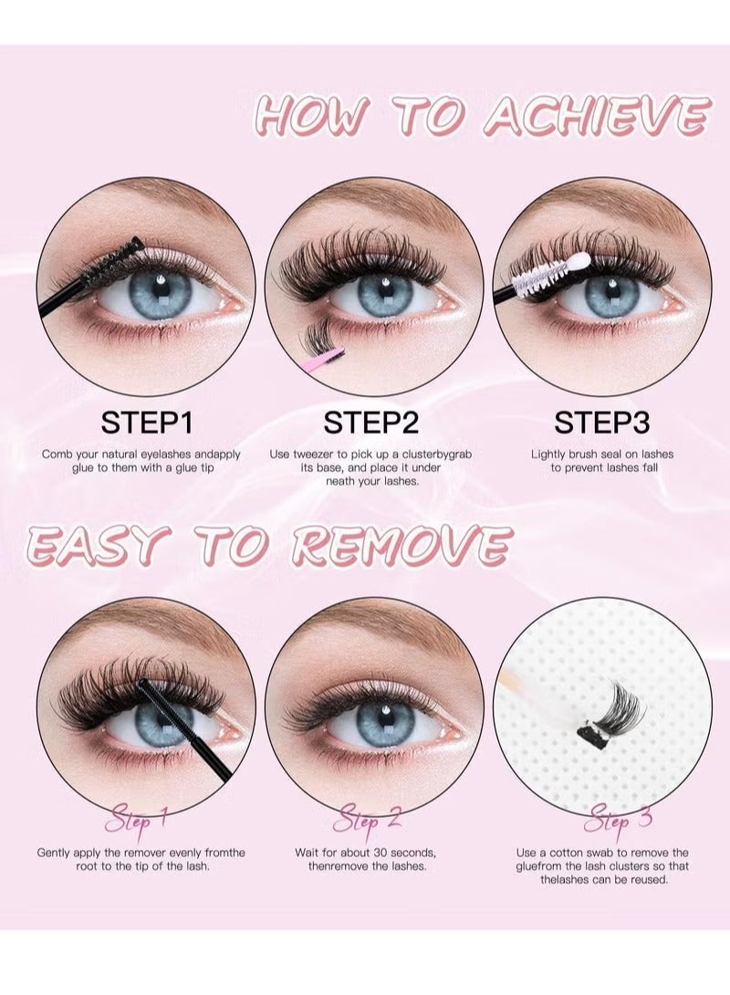 CMAYOME DIY cluster lash book DIY Eyelash Extension Refill Pack 378 Clusters, 8-16mm Mixed Individual Lashes Cluster, Natural Curl Segmented False Eyelashes - Eyelash Refill Only (No Glue) - Image 4