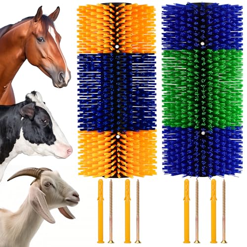 DiDiBirDi Livestock Scratching Brush, 2-Pack for Horse Grooming, Help Soothe Itching on the Back of Livestock Cattle Scratcher for Goat, Cow, Sheep, Pig and Other Animals - Image 1