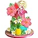 DRWATE Flamingo Cake Toppers Summer Cake Decorations Pineapple and Hibiscus Flower Palm Leaf Cake Toppers for Tropical Hawaiian Beach Luau Themed Birthday Supplies Style 1 - Image 3