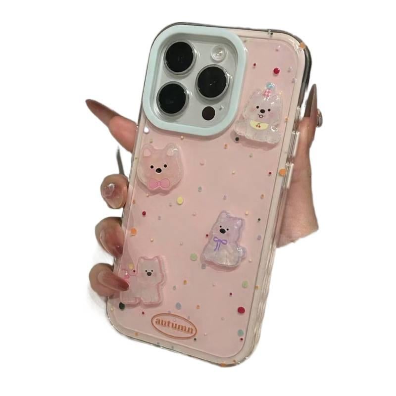 غطاء واقي | سيليكون | حماية من السقوط | نقشة منقطة | أزرق | مقاوم للصدمات لـ iPhone 16 / 16 Plus / 16 Pro / 16 Pro Max - Image 3