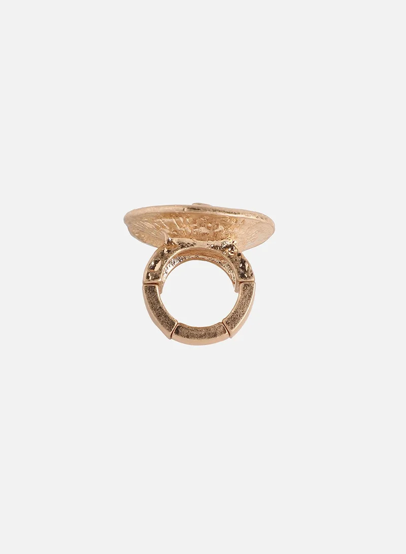 SOHI Rose Swirl Artificial Cocktail Ring Jewellery