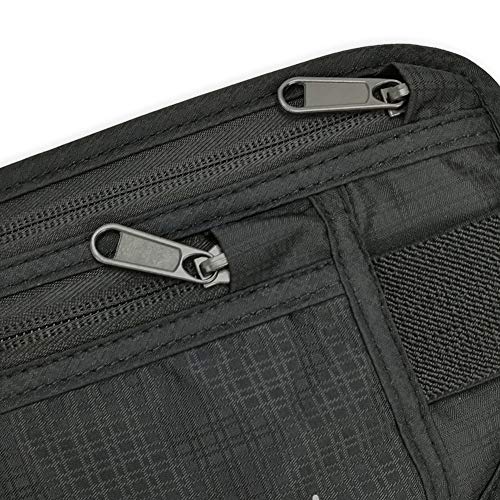 DAITET Running Belt Waist Pack, Fanny Pack for Men&Women, Travel Money Belt, Waterproof Waist Bag, Adjustable Workout Belt Fits All Phone (Pure Black) - Image 3