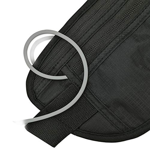 DAITET Running Belt Waist Pack, Fanny Pack for Men&Women, Travel Money Belt, Waterproof Waist Bag, Adjustable Workout Belt Fits All Phone (Pure Black) - Image 5