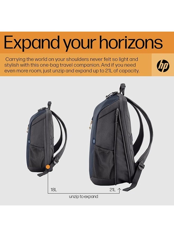 HP هيوليت باكارد HP حقيبة ظهر لابتوب 15.6 بوصة للسفر، 18 لتر، رمادي - Image 5