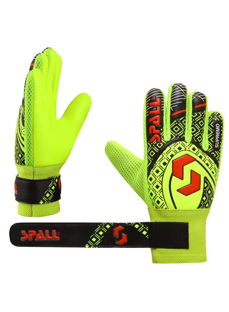 سبال قفازات حارس المرمى قبضة قوية مع العمود الفقري للإصبع حماية مزدوجة للمعصم تمنع الإصابات لأصعب تصديات قفازات تدريب حارس المرمى - Image 2