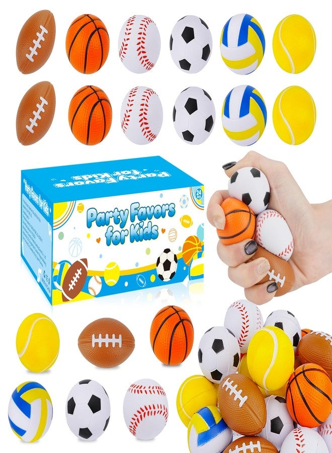 Tiaxidex 24 PCS Stress Balls, Sports Party Favors, Mini Sports Balls, Mini Foam Fidget Toys for Stress Anxiety Relief, Goodie Bag Stuffers, Office Classroom Stress Relief Gifts, Classroom Prizes - Image 1