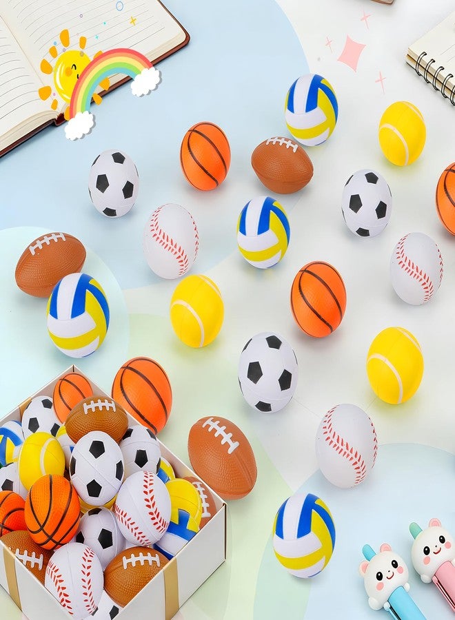 Tiaxidex 24 PCS Stress Balls, Sports Party Favors, Mini Sports Balls, Mini Foam Fidget Toys for Stress Anxiety Relief, Goodie Bag Stuffers, Office Classroom Stress Relief Gifts, Classroom Prizes - Image 3
