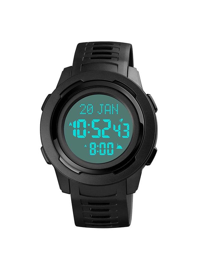 Men's Japan Digital Muslim Azan Qibla Clock Hijri Calendar Islamic Al Harameen Fajr Time WristWatch 9271BKWT - Image 2