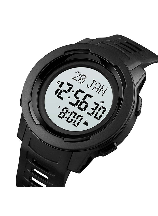 Men's Japan Digital Muslim Azan Qibla Clock Hijri Calendar Islamic Al Harameen Fajr Time WristWatch 9271BKWT - Image 3