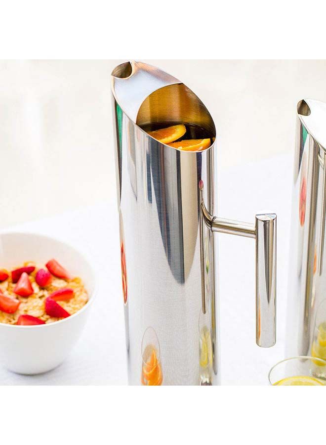Restaurantware Met Lux 67 Ounce Modern Water Pitcher, 1 Dent-Resistant Metal Drink Pitcher - With Ice Guard, Built-In Handle, Polished Stainless Steel Water Serving Pitcher, For Water Or Iced Tea, - Image 5