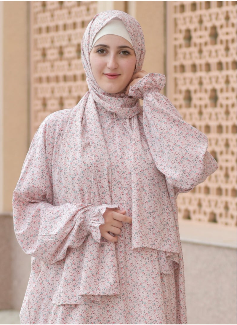  داماس كولكشن اسدال الصلاة  بالوشاح المتصل قطعة واحدة  من الكريب - عباية الصلاة بالوشاح -ملابس الصلاة قطعة واحدة -عباية اسلامية بالوشاح-طقم صلاة بالوشاح المتصل قطعة واحدة من الكريب .  - Image 4