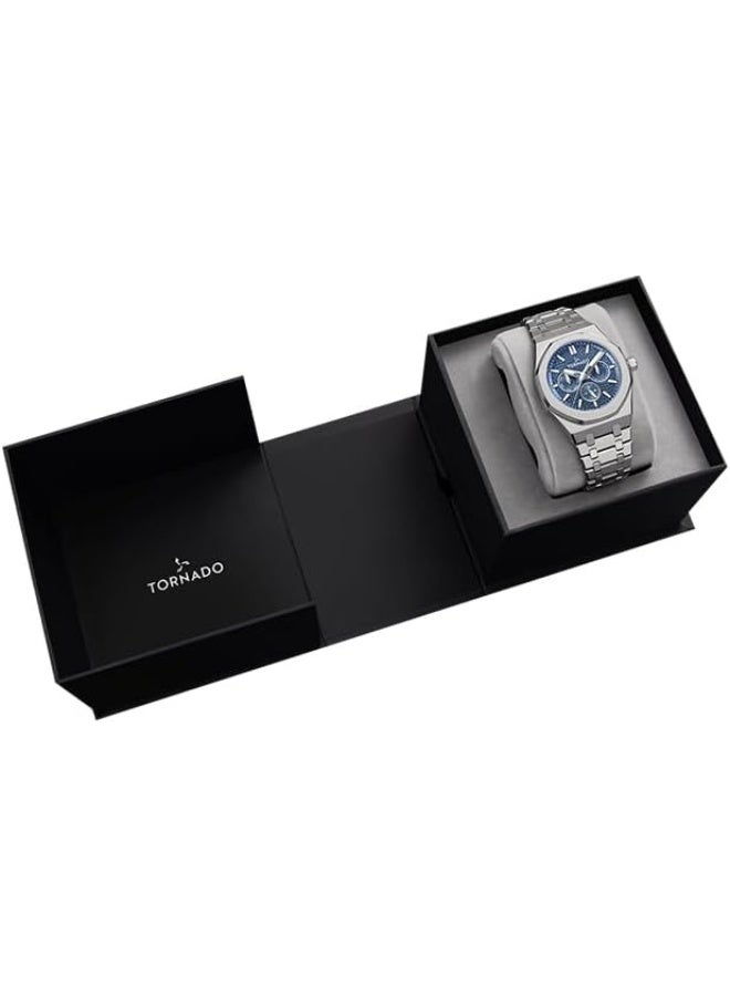 تورنيدو ساعة تورنادو أورورا للرجال بحركة مييوتا ، عرض متعدد الوظائف وسوار ستانلس ستيل مصقول - -، فضي - Image 4