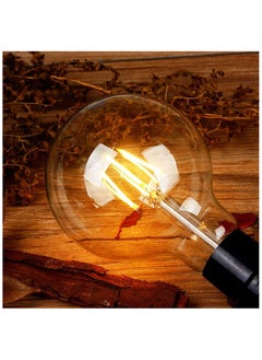 HUA QIANG WANG Vintage E27 Edison Bulbs LED Light Bulbs 40W Equivalent,2200K Warm White,Antique Amber Glass Decorative Bulbs,G95 4W LED Filament Bulbs,Pack of 6,Yellow Light  - Image 4