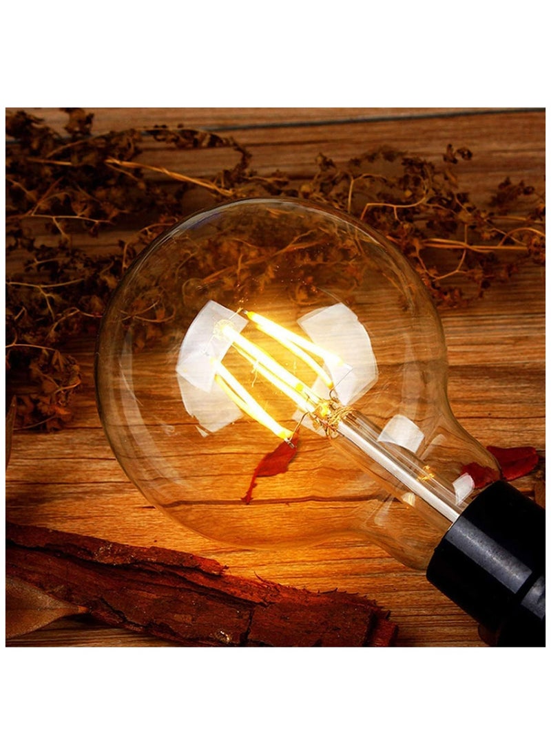 HUA QIANG WANG Vintage E27 Edison Bulbs LED Light Bulbs 40W Equivalent,2200K Warm White,Antique Amber Glass Decorative Bulbs,G95 4W LED Filament Bulbs,Pack of 6,Yellow Light  - Image 4