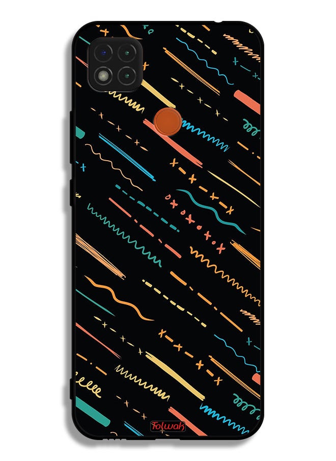 Tolwak Xiaomi Redmi 9C Protective Case Cover X Lines Abstract Pattern  - Image 2