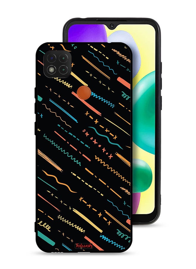 Tolwak Xiaomi Redmi 9C Protective Case Cover X Lines Abstract Pattern  - Image 1