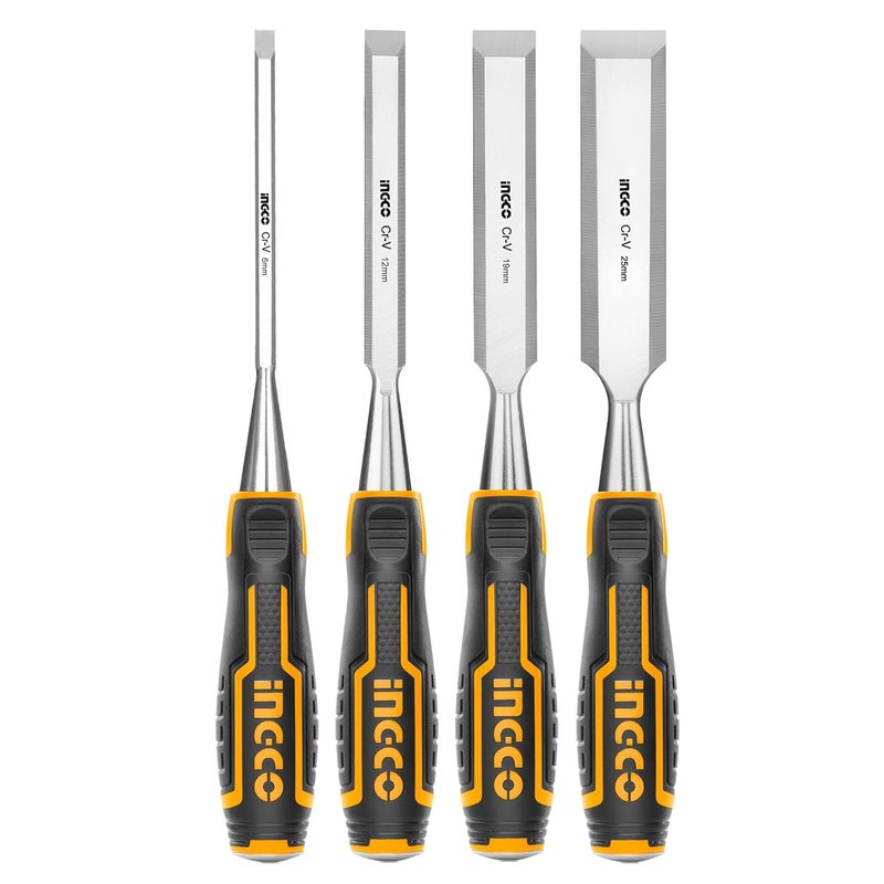 INGCO INGCO 4 PCS Wood Chisel Set Woodworking Carpenter Carving 6121925mm - Image 1