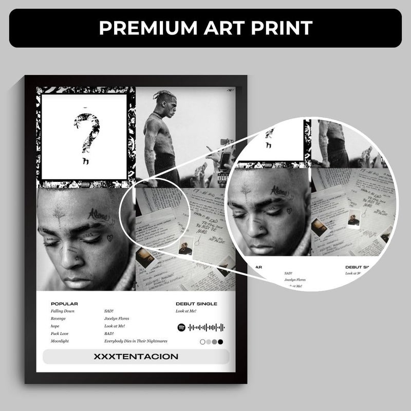 Funk You Store XXXTENTACION Poster | Framed A4 Poster | SAD!, Moonlight, Changes | 31 x 23 cm | Sleek Aesthetic Frame for Wall, Room Decor, Gifting, Study Table (XXXTENTACION) - Image 5