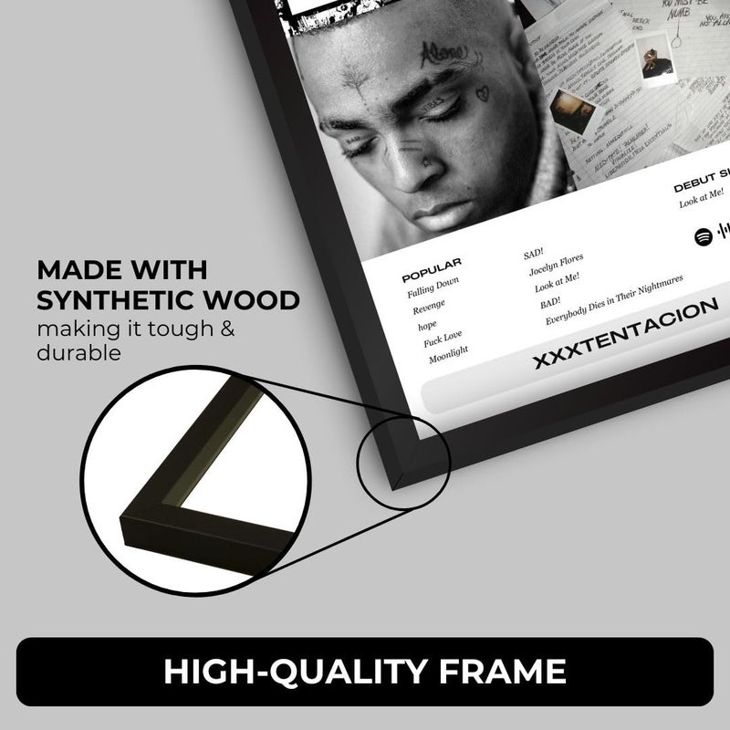 Funk You Store XXXTENTACION Poster | Framed A4 Poster | SAD!, Moonlight, Changes | 31 x 23 cm | Sleek Aesthetic Frame for Wall, Room Decor, Gifting, Study Table (XXXTENTACION) - Image 4