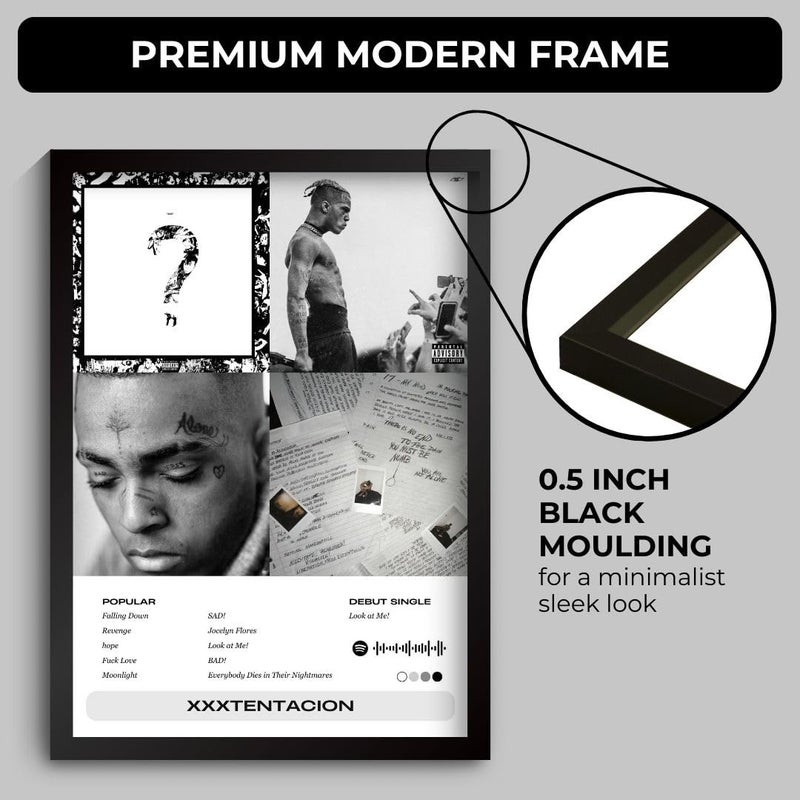 Funk You Store XXXTENTACION Poster | Framed A4 Poster | SAD!, Moonlight, Changes | 31 x 23 cm | Sleek Aesthetic Frame for Wall, Room Decor, Gifting, Study Table (XXXTENTACION) - Image 3