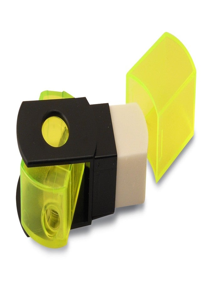 Eisen The Pencil Grip Eisen Pencil Sharpener and Eraser Combo, 2-in-One Sharpener Eraser Combo, Assorted Colors, 10 Count (ESN-48010) - Image 2