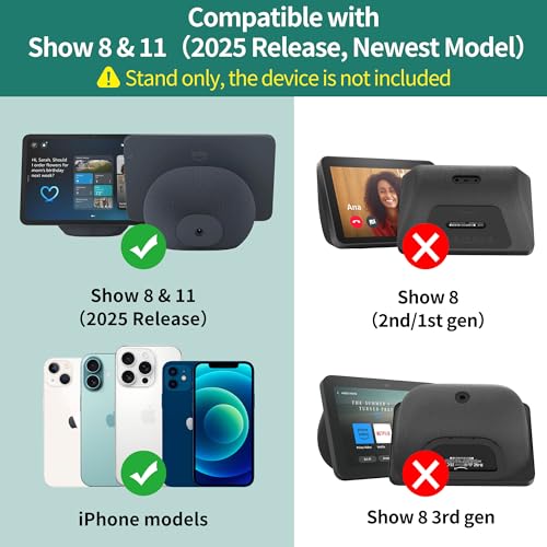 HomeMount Show 11 Stand Swivel, Adjustable Stand for Show 8 2025 Release, Tilt 18 Degrees Forward & Backward Magnetic Non-Slip Bottom Adjustable iPhone 12 & Show 8/11 Accessories (Graphite Grey) - Image 2