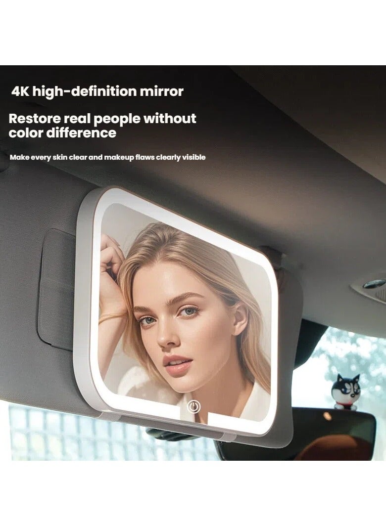 general Car sun visor makeup mirror light shatterproof interior accessory with high-definition mirror for in-car grooming - Image 3