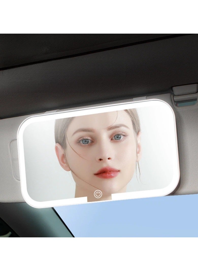 general Car sun visor makeup mirror light shatterproof interior accessory with high-definition mirror for in-car grooming - Image 1