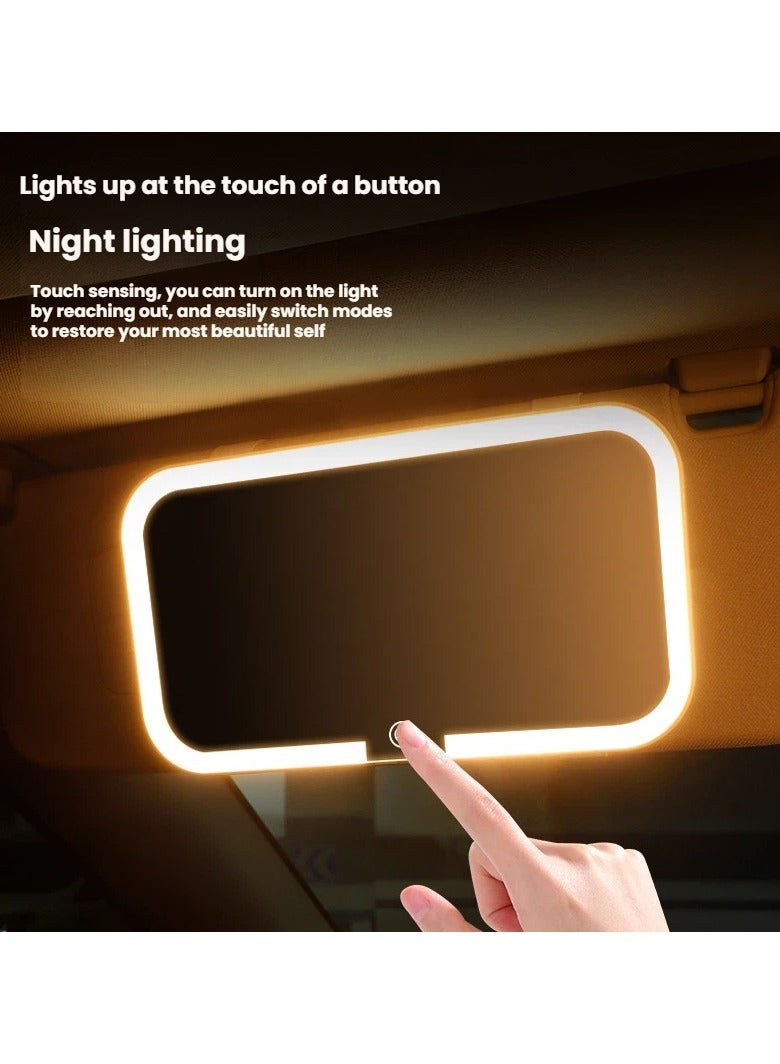 general Car sun visor makeup mirror light shatterproof interior accessory with high-definition mirror for in-car grooming - Image 4