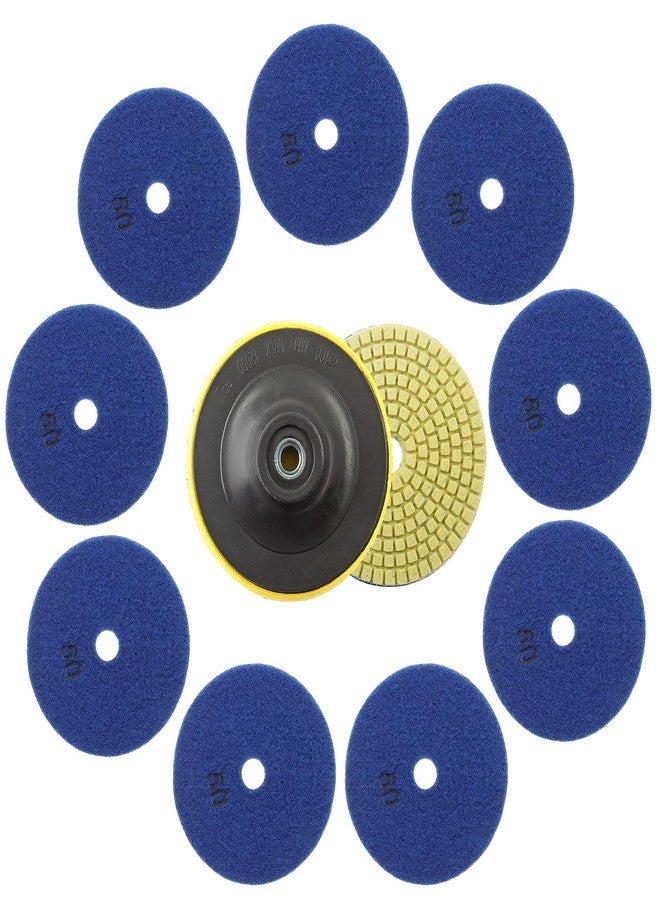 Cionyce 11 Pcs 4 Inch Diamond Polishing Pad Set, 10 Pcs 50 Grit Polishing Grinding Pads with Hook and Loop Backing Holder Pads for Concret Marble Quartz Granite Polishing - Image 5
