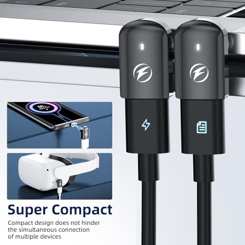 DuHeSin USB C Magnetic Adapter 240W (2 Pack) Right Angle Magnetic USB C Adapter 24 Pins with USBC 4 40Gbps 8K 60Hz for Thunderbolt 3/4, MacBook Pro/Air, Swtich and More Type C Devices - Image 5