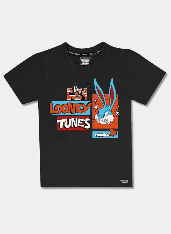 Looney Tunes Graphic Print Round Neck Fashion T-shirt