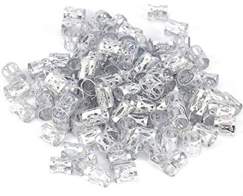 WOIWO 100PCS Aluminum Dreadlocks beads Dread Locks Adjustable Metal Cuffs Hair Decoration Braiding Hair Jewelry Silver
