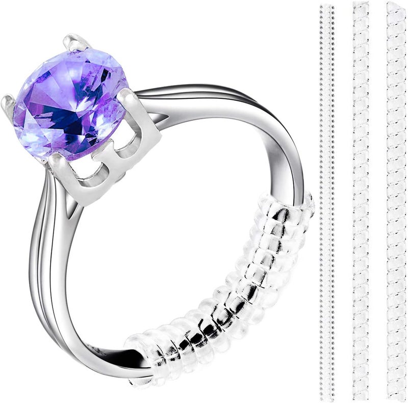 BEADNOVA Ring Sizer Ring Guard Adjuster for Loose Spacer Clear Resizer Tightener 3 Sizes 15pcs - Image 1