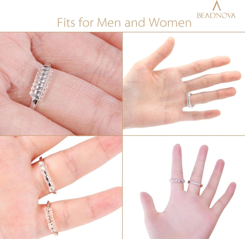 BEADNOVA Ring Sizer Ring Guard Adjuster for Loose Spacer Clear Resizer Tightener 3 Sizes 15pcs - Image 5