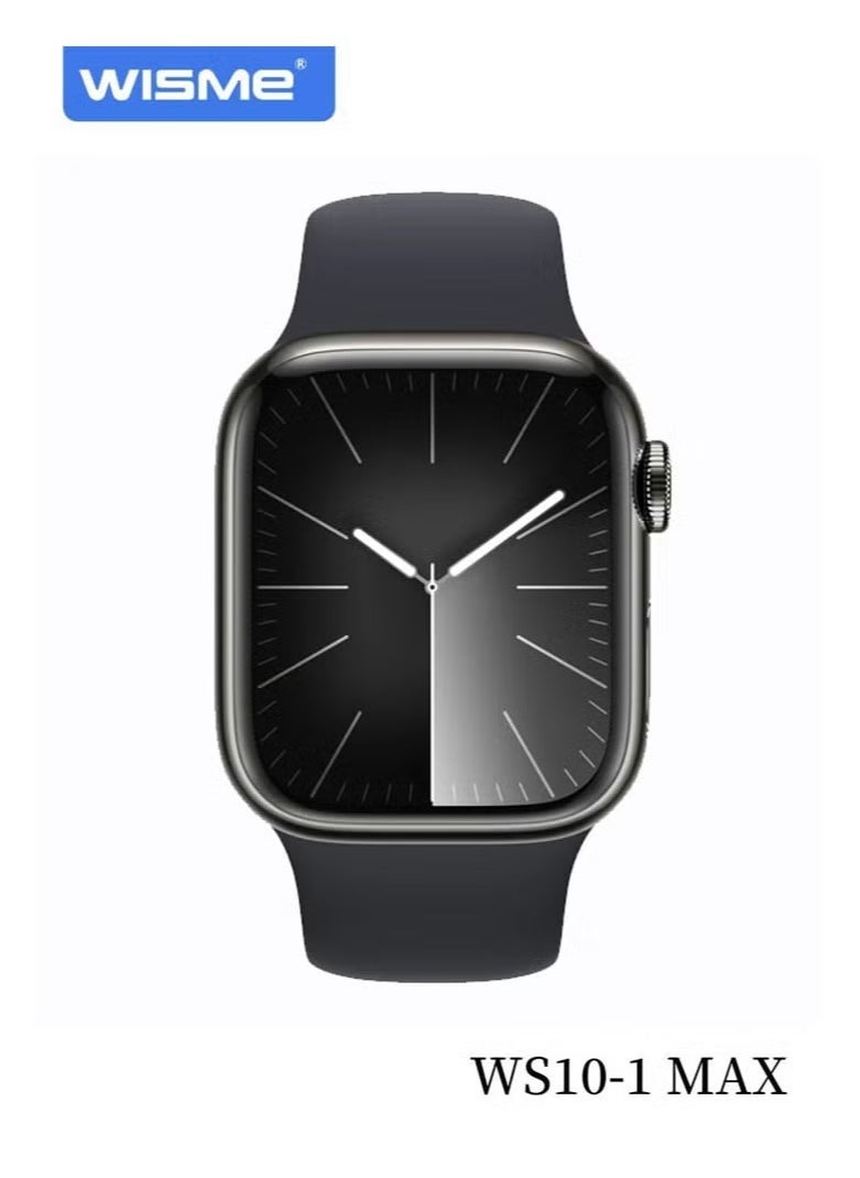 WISME WS10-1 MAX Multi-Functional Smartwatch with 7 Pairs of Straps and Charging Cable – Stylish & Versatile Smartwatch for Ladies and Gents, Black  - Image 2