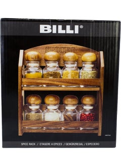 BILLI Billi spice bottles with rack - 8 pieces, brown/clear, aca-212/8  - Image 3