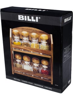 BILLI Billi spice bottles with rack - 8 pieces, brown/clear, aca-212/8  - Image 4