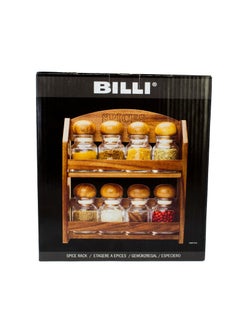 BILLI Billi spice bottles with rack - 8 pieces, brown/clear, aca-212/8  - Image 5