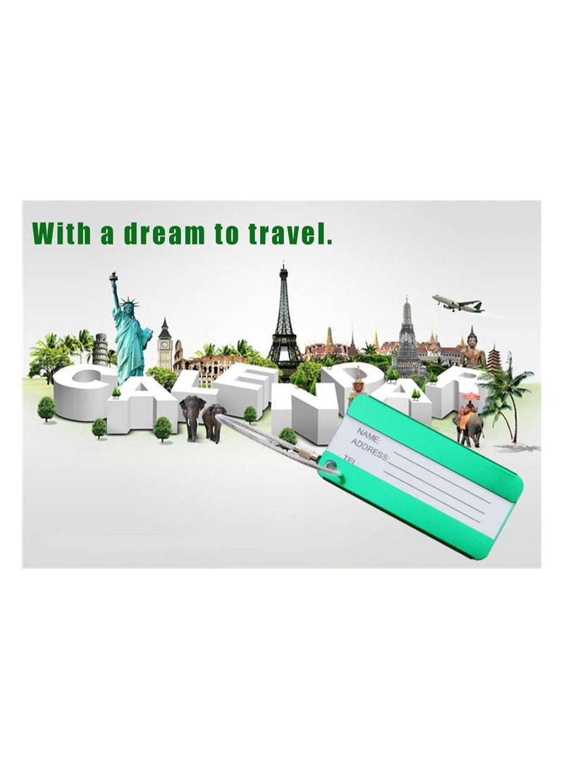 Durable Aluminium Luggage Tags 8 Pack Travel Labels with Steel Loops Perfect for Suitcases Handbags and School Bags - Image 3