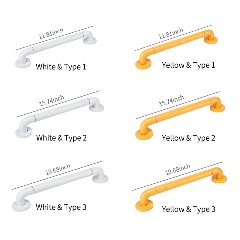 16 Inch Bathroom Grab Bar with Luminous Circle Toilet Shower Bathtub Handicap Support Balance Grab Bar Stainless Steel Safety Rail for Staircase Walls - Image 2