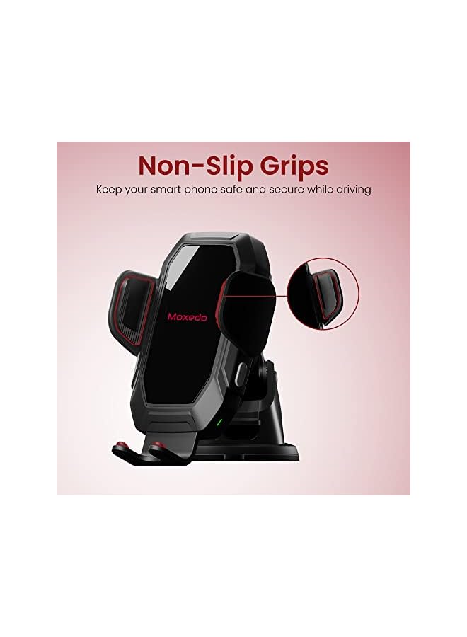 Moxedo 15W Wireless Phone Holder with PD 20W Car Charger Qi Auto Sensor Windshield/Dashboard/Air Vent Compatible for iPhone 13 12 11 Pro, XR, XS, XS Max, Galaxy S20 Note 20 Ultra & All Smartphones - Image 3