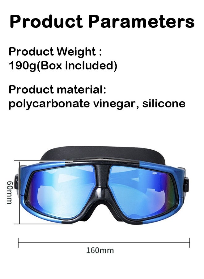 Generic - 3D soft and comfortable silicone ring swimming goggles, anti-fogging coated HD large frame lenses, adjustable silicone goggle strap - Image 1