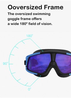 Generic 3D soft and comfortable silicone ring swimming goggles, anti-fogging coated HD large frame lenses, adjustable silicone goggle strap  - Image 5